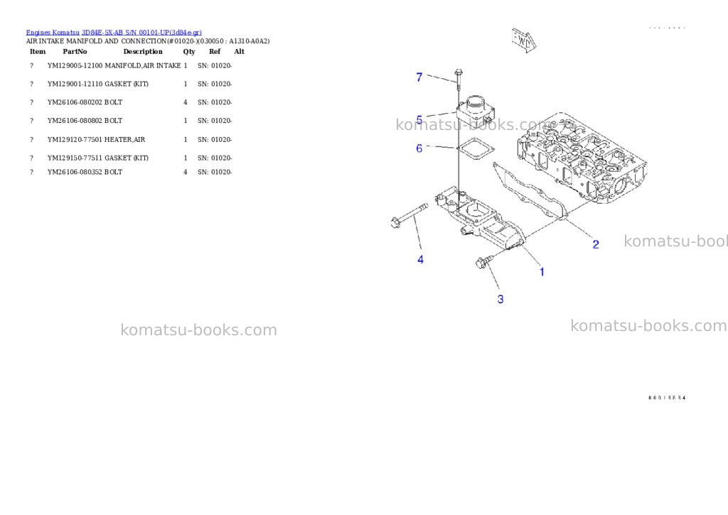 Komatsu 3d84e-5x-ab s/n 00101-up Parts catalog cover Page 4 Komatsu 3d84e-5x-ab s/n 00101-up Parts catalog cover Page 4