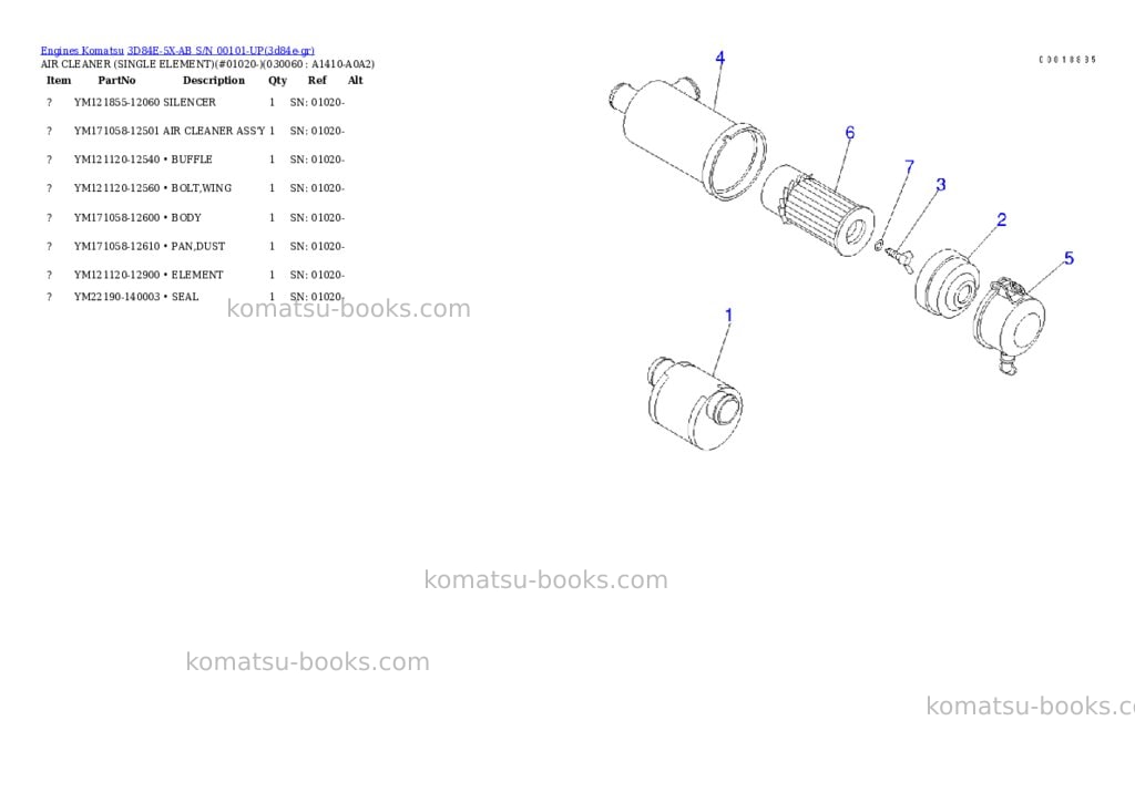 Komatsu 3d84e-5x-ab s/n 00101-up Parts catalog cover Page 5 Komatsu 3d84e-5x-ab s/n 00101-up Parts catalog cover Page 5