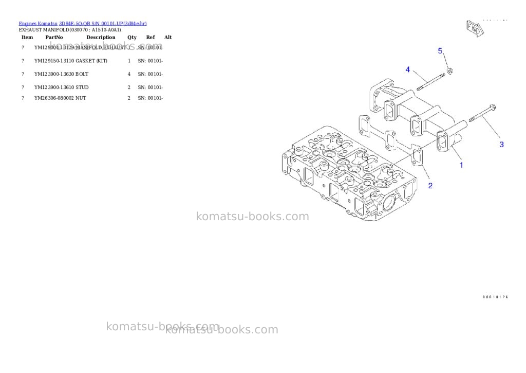 Komatsu 3d84e-5q-qb s/n 00101-up Parts catalog cover Page 6 Komatsu 3d84e-5q-qb s/n 00101-up Parts catalog cover Page 6