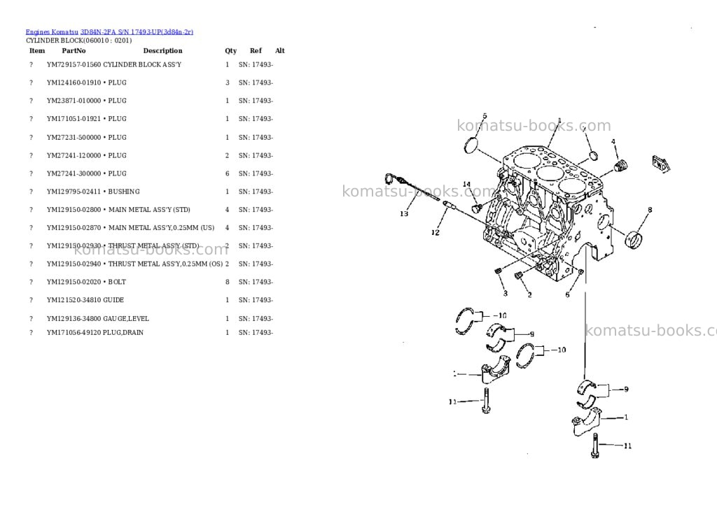 Komatsu 3D84N-2FA S/N 17493-UP Parts catalog cover Page 6