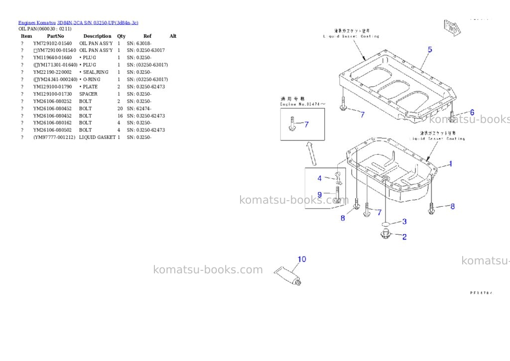 Komatsu 3d84n-2ca s/n 03250-up Parts catalog cover Page 8 Komatsu 3d84n-2ca s/n 03250-up Parts catalog cover Page 8
