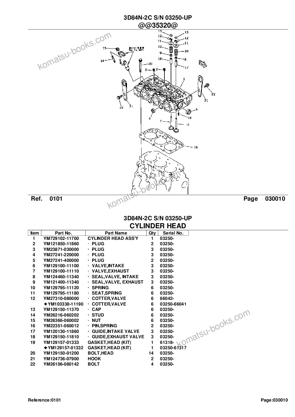 Komatsu 3d84n-2c s/n 03250-up Parts catalog cover Page 3 Komatsu 3d84n-2c s/n 03250-up Parts catalog cover Page 3