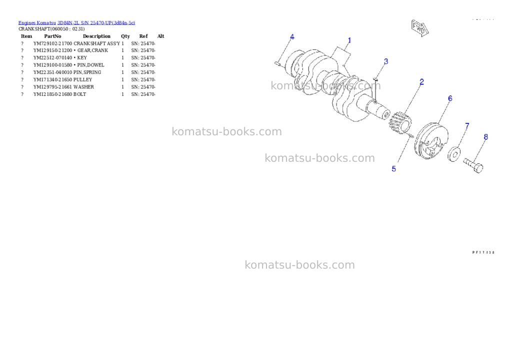 Komatsu 3d84n-2l s/n 25470-up Parts catalog cover Page 10 Komatsu 3d84n-2l s/n 25470-up Parts catalog cover Page 10