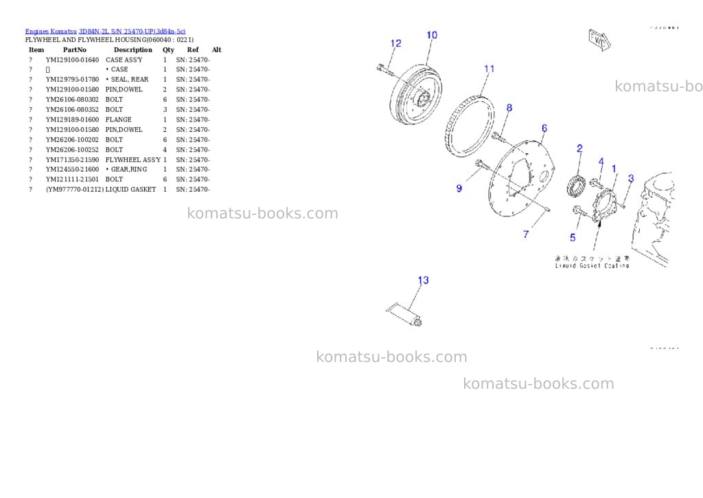 Komatsu 3d84n-2l s/n 25470-up Parts catalog cover Page 9 Komatsu 3d84n-2l s/n 25470-up Parts catalog cover Page 9