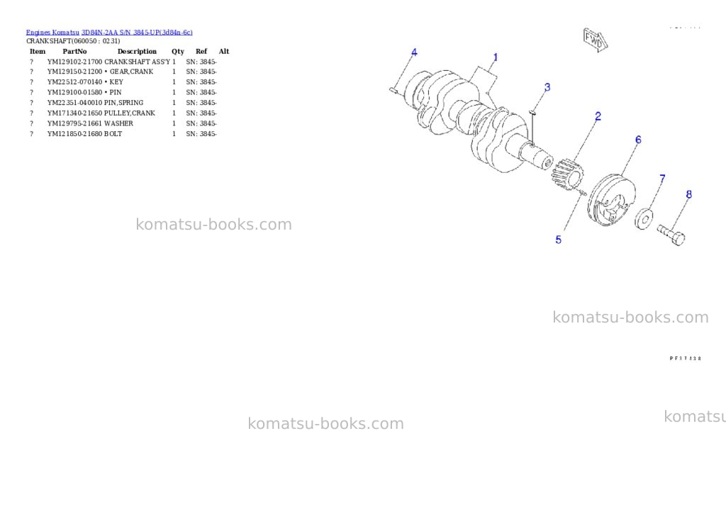 Komatsu 3D84N-2AA S/N 3845-UP Parts catalog cover Page 10
