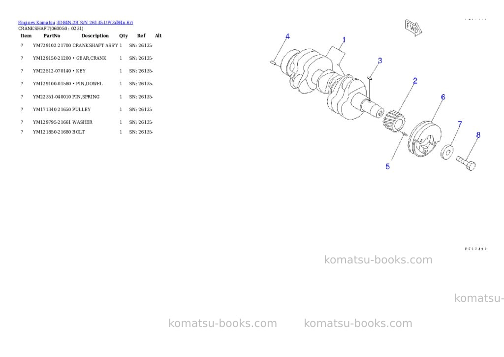 Komatsu 3d84n-2b s/n 26135-up Parts catalog cover Page 10