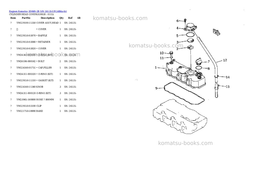 Komatsu 3d84n-2b s/n 26135-up Parts catalog cover Page 2