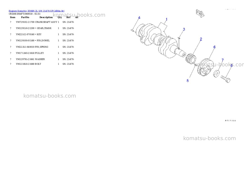 Komatsu 3D84N-2L S/N 25470-UP Parts catalog cover Page 10 Komatsu 3D84N-2L S/N 25470-UP Parts catalog cover Page 10