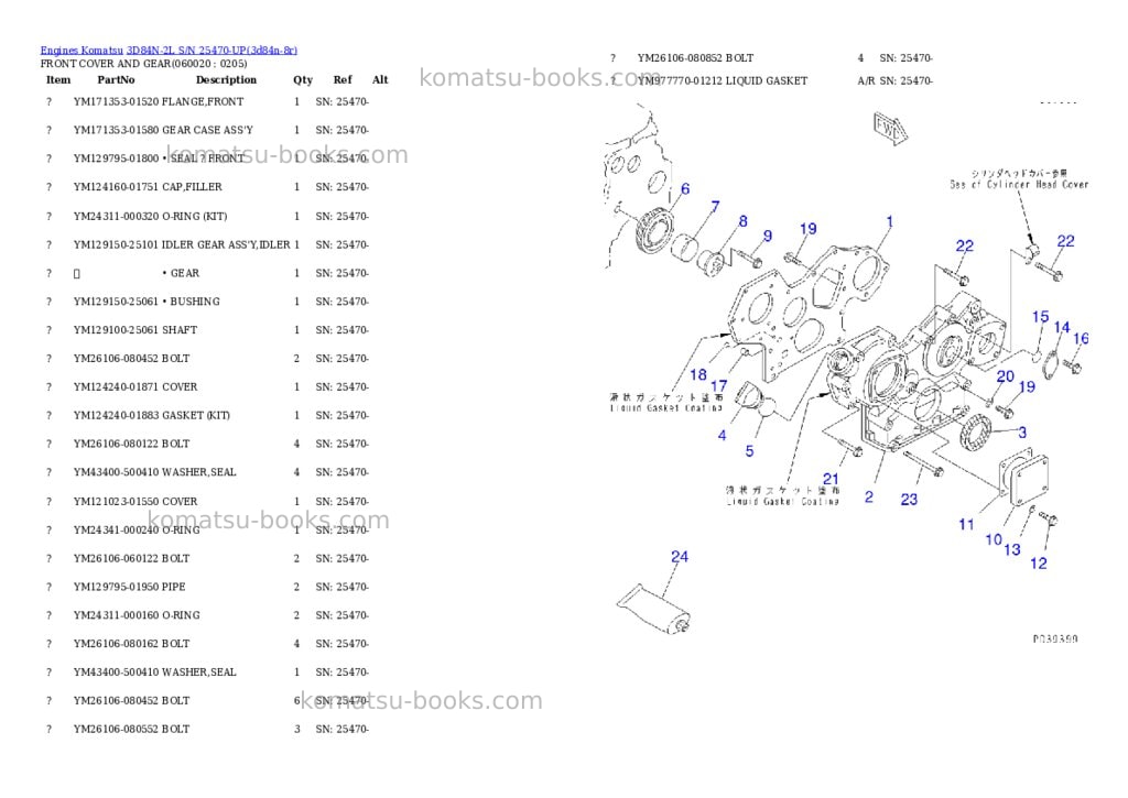 Komatsu 3D84N-2L S/N 25470-UP Parts catalog cover Page 7 Komatsu 3D84N-2L S/N 25470-UP Parts catalog cover Page 7