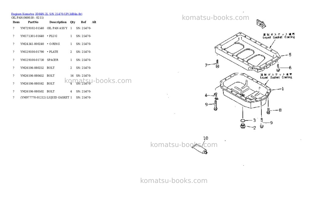 Komatsu 3D84N-2L S/N 25470-UP Parts catalog cover Page 8 Komatsu 3D84N-2L S/N 25470-UP Parts catalog cover Page 8