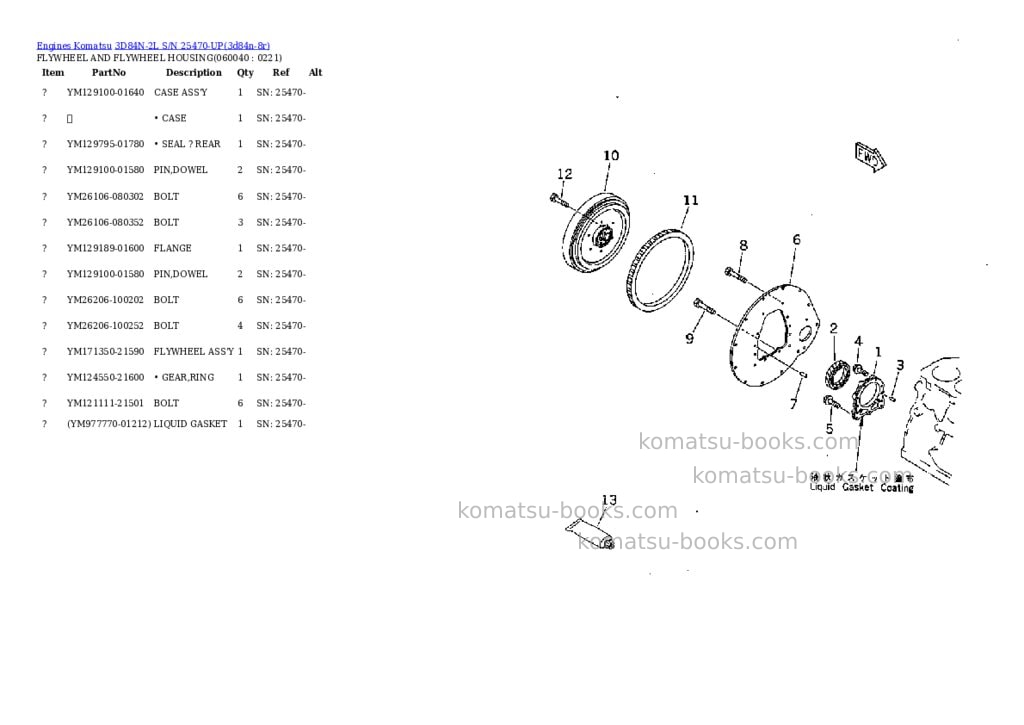 Komatsu 3D84N-2L S/N 25470-UP Parts catalog cover Page 9 Komatsu 3D84N-2L S/N 25470-UP Parts catalog cover Page 9