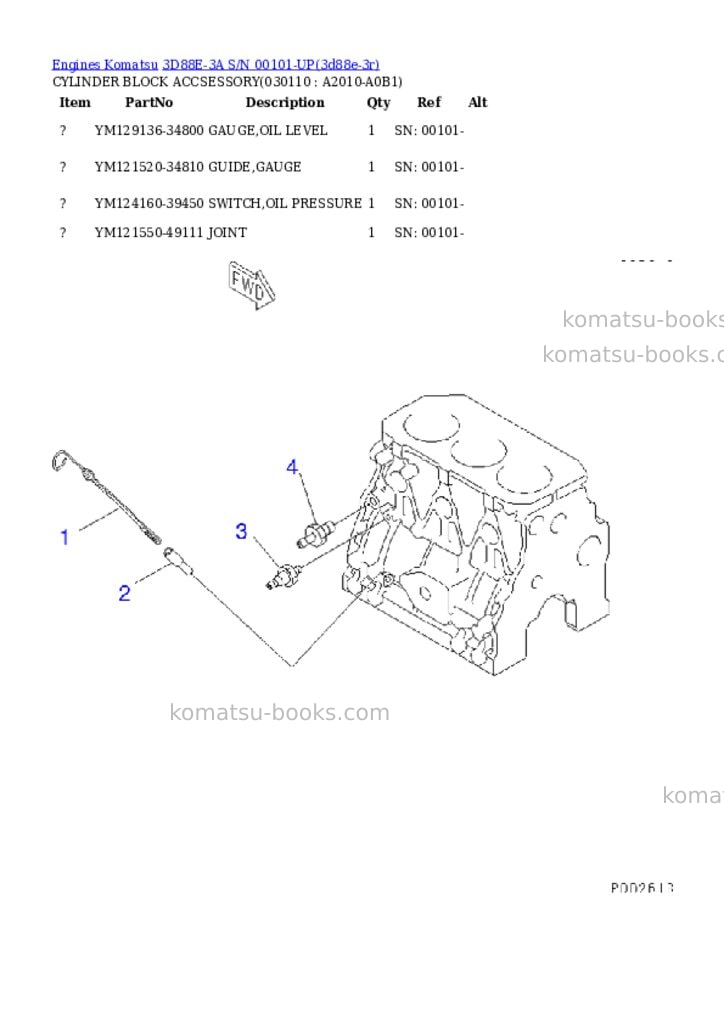 Komatsu 3d88e-3a s/n 00101-up Parts catalog cover Page 10 Komatsu 3d88e-3a s/n 00101-up Parts catalog cover Page 10