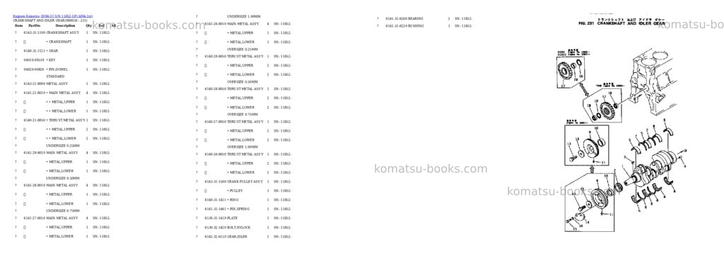 Komatsu 3d94-2c s/n 11852-up Parts catalog cover Page 10