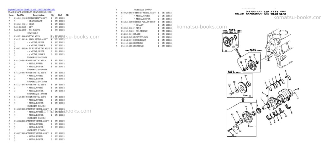 Komatsu 3d94-2d s/n 11852-up Parts catalog cover Page 10 Komatsu 3d94-2d s/n 11852-up Parts catalog cover Page 10