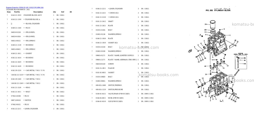 Komatsu 3D94-2D S/N 11852-UP Parts catalog cover Page 6 Komatsu 3D94-2D S/N 11852-UP Parts catalog cover Page 6