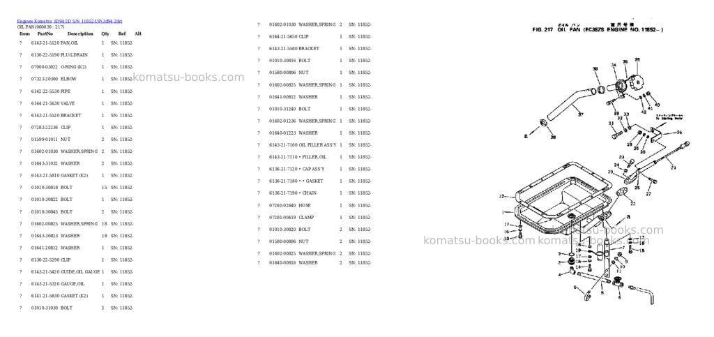 Komatsu 3D94-2D S/N 11852-UP Parts catalog cover Page 8 Komatsu 3D94-2D S/N 11852-UP Parts catalog cover Page 8