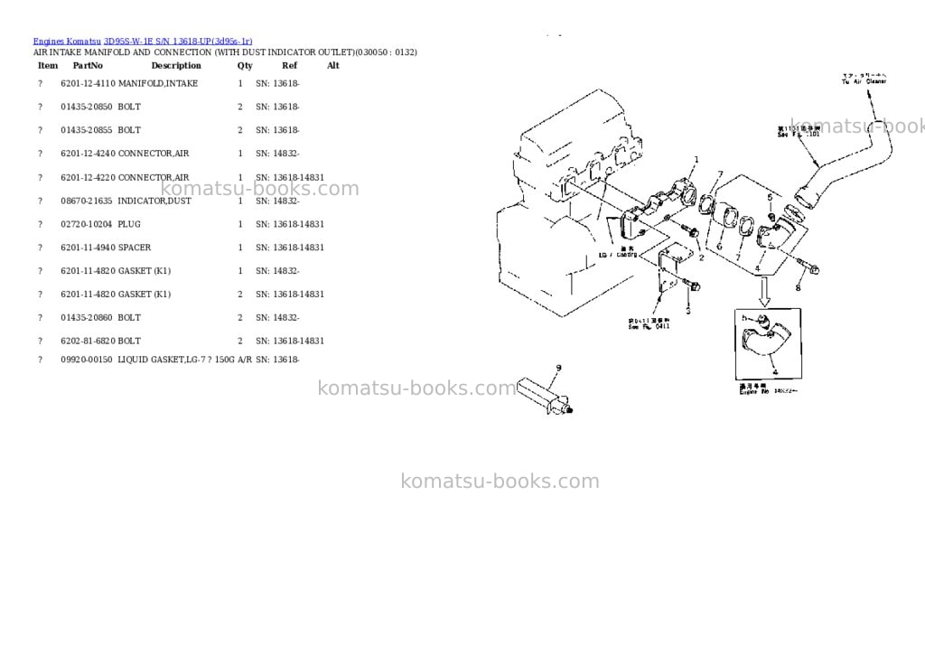 Komatsu 3D95S-W-1E S/N 13618-UP Parts catalog cover Page 4 Komatsu 3D95S-W-1E S/N 13618-UP Parts catalog cover Page 4