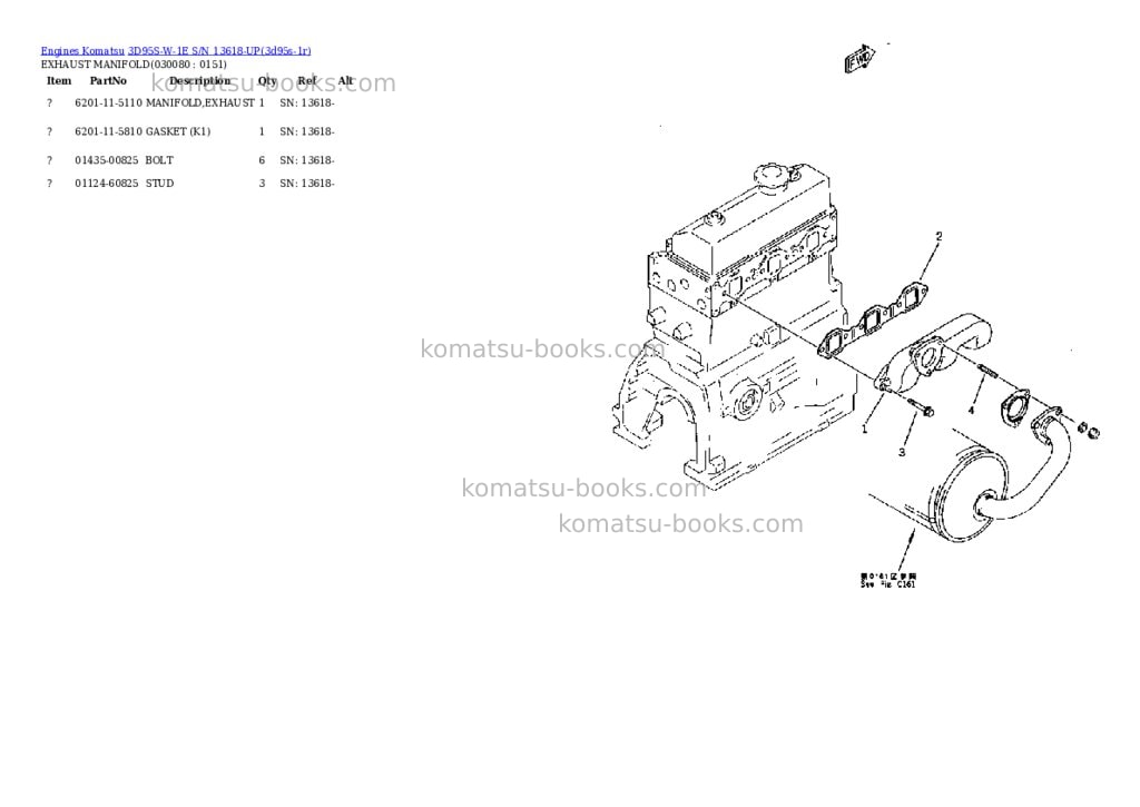 Komatsu 3D95S-W-1E S/N 13618-UP Parts catalog cover Page 7 Komatsu 3D95S-W-1E S/N 13618-UP Parts catalog cover Page 7