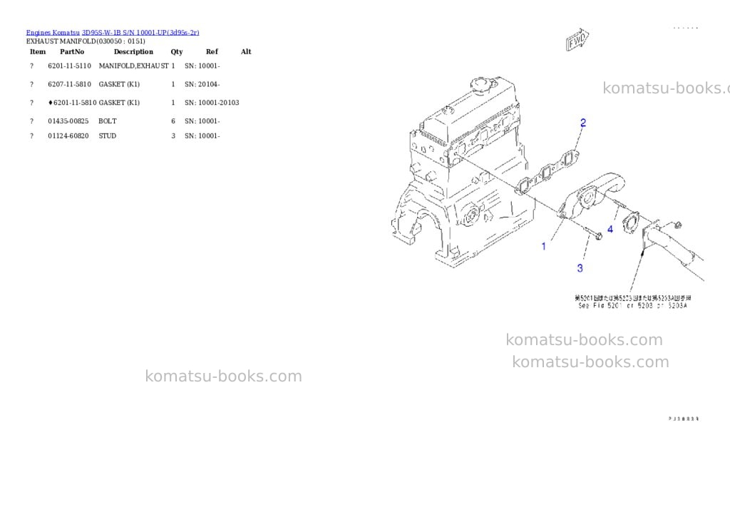 Komatsu 3D95S-W-1B S/N 10001-UP Parts catalog cover Page 4 Komatsu 3D95S-W-1B S/N 10001-UP Parts catalog cover Page 4