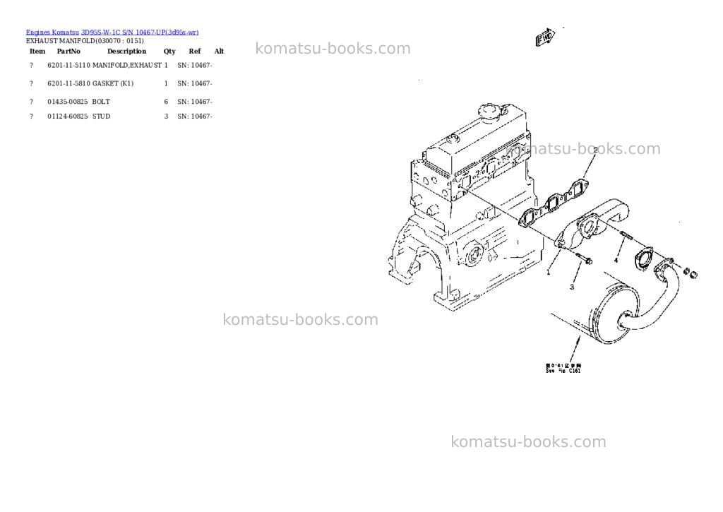 Komatsu 3D95S-W-1C S/N 10467-UP Parts catalog cover Page 6 Komatsu 3D95S-W-1C S/N 10467-UP Parts catalog cover Page 6