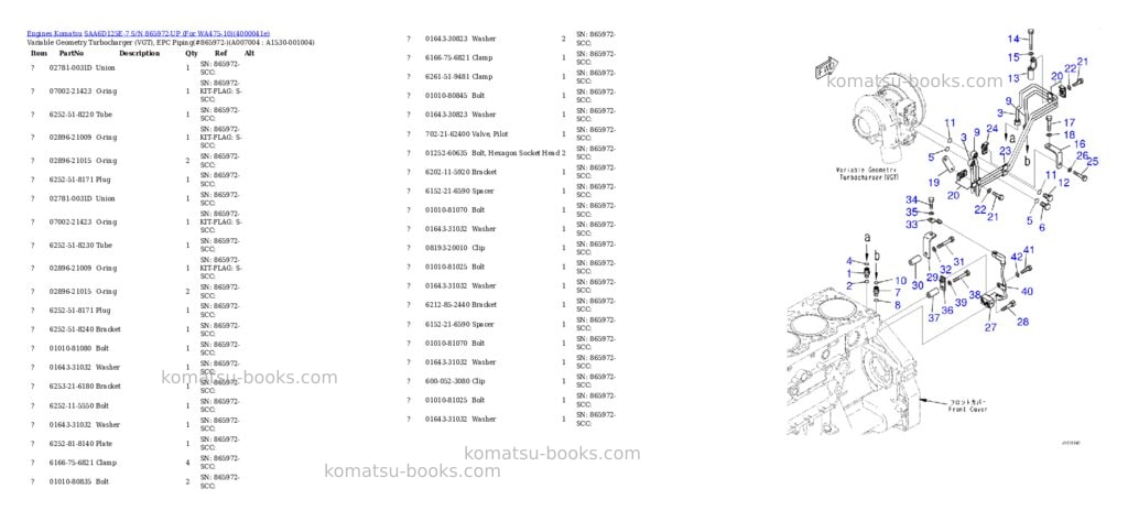 Komatsu saa6d125e-7 s/n 865972-up for wa475-10 Parts catalog cover Page 10 Komatsu saa6d125e-7 s/n 865972-up for wa475-10 Parts catalog cover Page 10