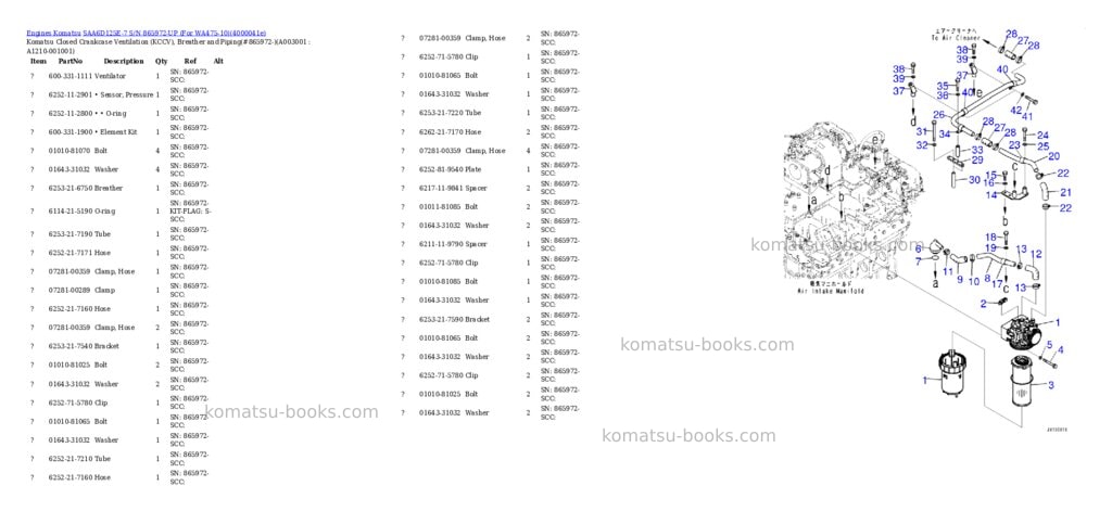 Komatsu saa6d125e-7 s/n 865972-up for wa475-10 Parts catalog cover Page 2 Komatsu saa6d125e-7 s/n 865972-up for wa475-10 Parts catalog cover Page 2