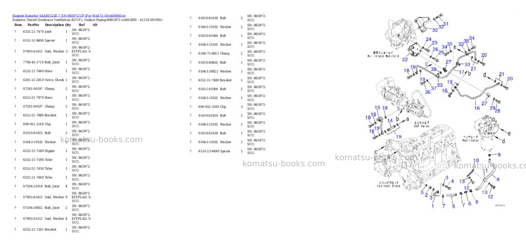 Komatsu saa6d125e-7 s/n 865972-up for wa475-10 Parts catalog cover Page 3 Komatsu saa6d125e-7 s/n 865972-up for wa475-10 Parts catalog cover Page 3