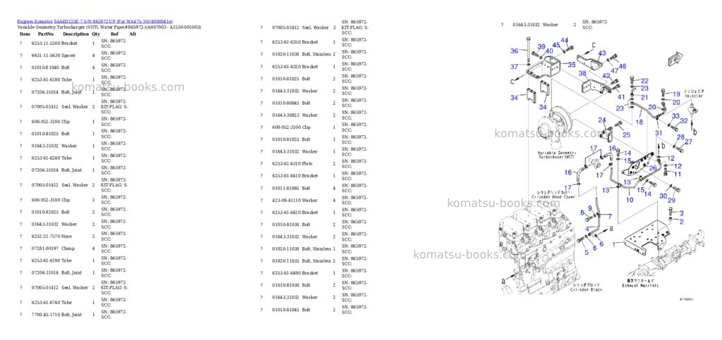 Komatsu saa6d125e-7 s/n 865972-up for wa475-10 Parts catalog cover Page 9 Komatsu saa6d125e-7 s/n 865972-up for wa475-10 Parts catalog cover Page 9