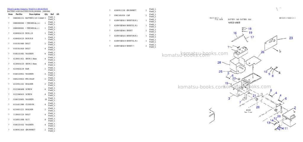 Komatsu wa420-3-40 Parts catalog cover Page 4 Komatsu wa420-3-40 Parts catalog cover Page 4