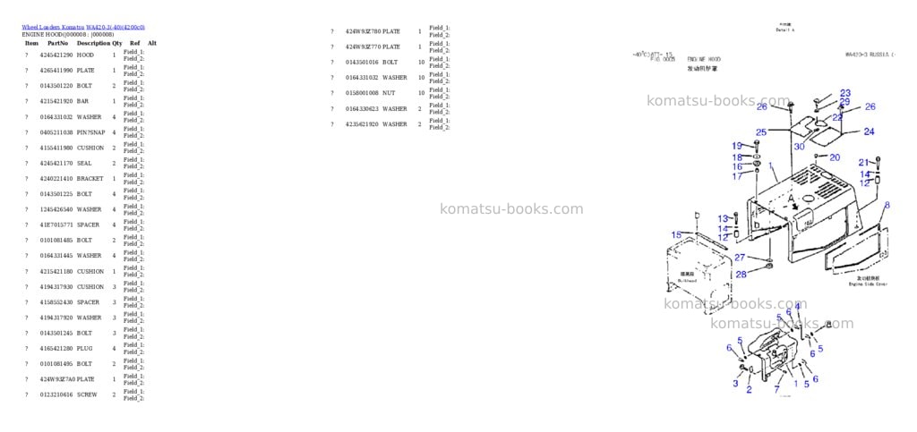 Komatsu wa420-3-40 Parts catalog cover Page 8 Komatsu wa420-3-40 Parts catalog cover Page 8