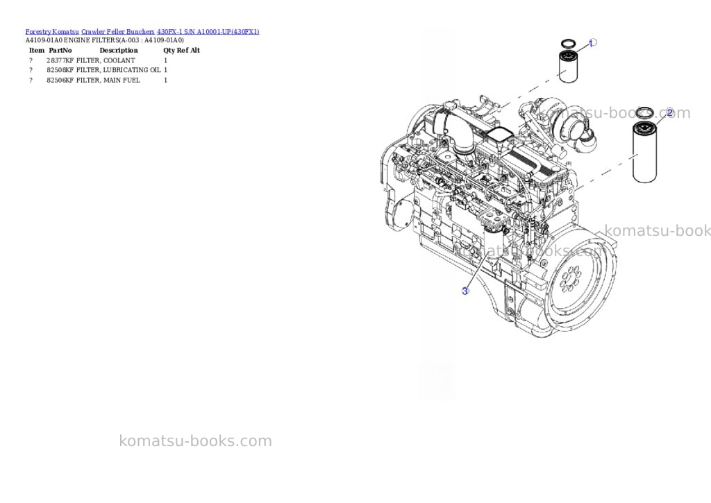 Komatsu 430fx-1 s/n a10001-up Parts catalog cover Komatsu 430fx-1 s/n a10001-up Parts catalog cover