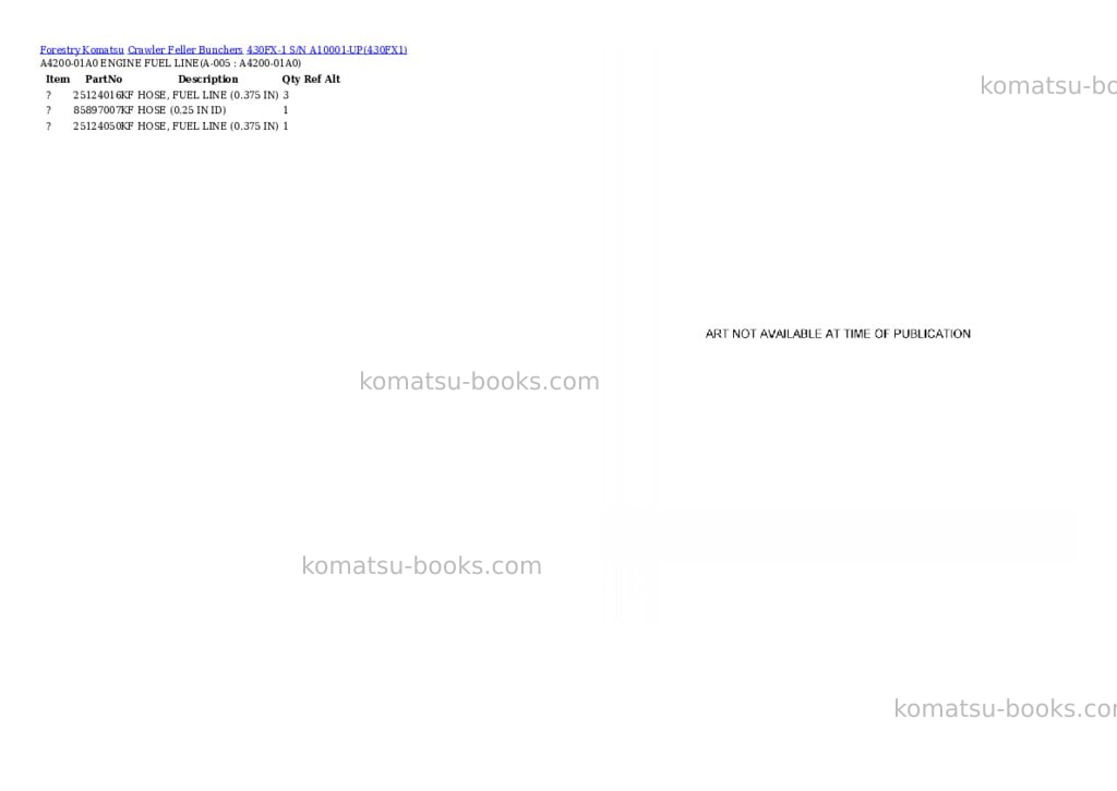 Komatsu 430fx-1 s/n a10001-up Parts catalog cover Page 2 Komatsu 430fx-1 s/n a10001-up Parts catalog cover Page 2