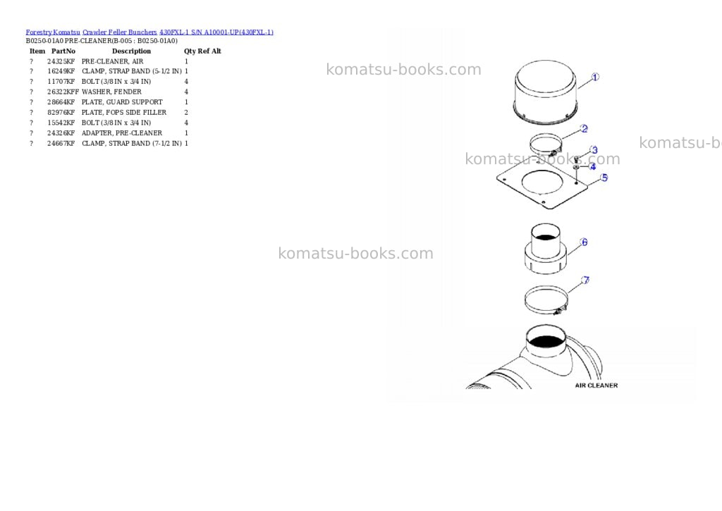 Komatsu 430fxl-1 s/n a10001-up Parts catalog cover Page 6 Komatsu 430fxl-1 s/n a10001-up Parts catalog cover Page 6