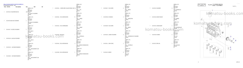 Komatsu 440 PLUS Parts catalog cover Page 2 Komatsu 440 PLUS Parts catalog cover Page 2