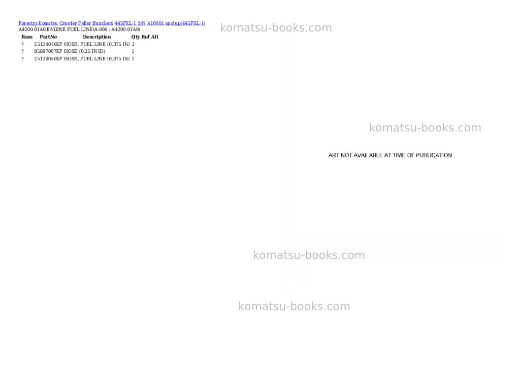 Komatsu 445fxl-1 s/n a10001 and up Parts catalog cover Page 2