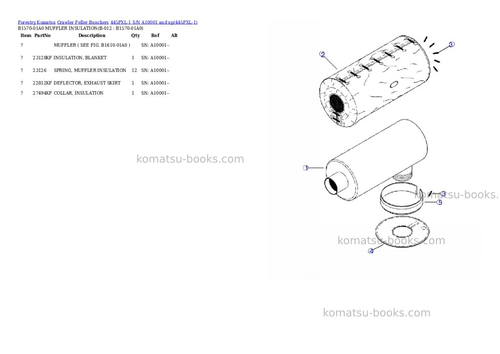 Komatsu 445fxl-1 s/n a10001 and up Parts catalog cover Page 9