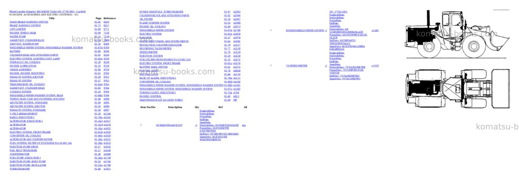 Komatsu 44c/44d/di turbo s/n 377623001 - up Parts catalog cover Page 2