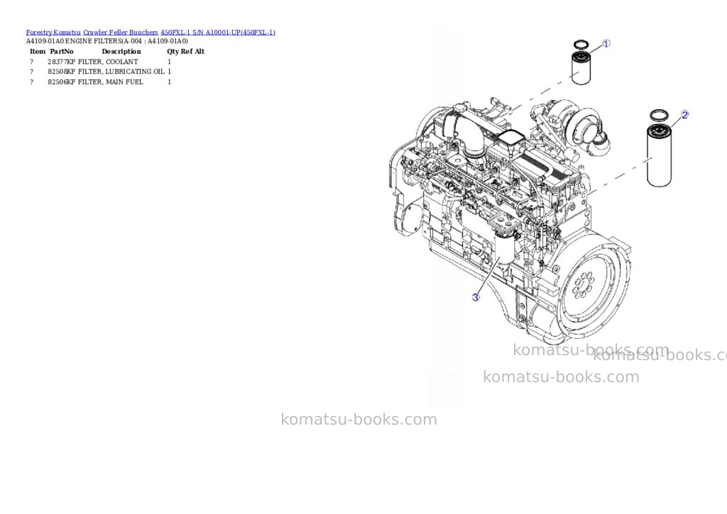 Komatsu 450fxl-1 s/n a10001-up Parts catalog cover Komatsu 450fxl-1 s/n a10001-up Parts catalog cover