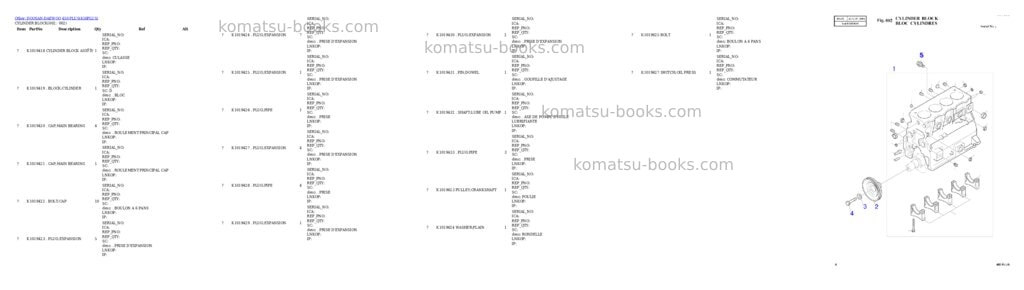Komatsu 450 PLUS Parts catalog cover Page 2 Komatsu 450 PLUS Parts catalog cover Page 2