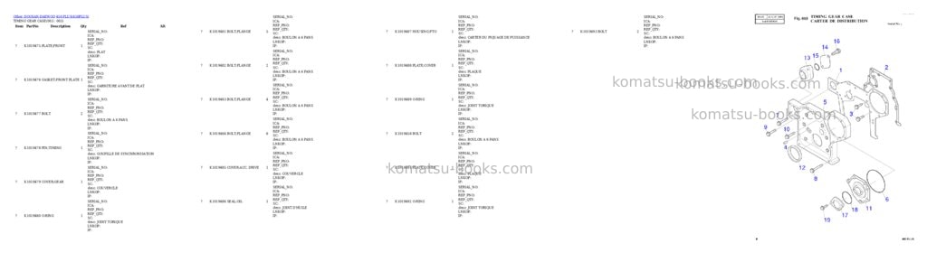 Komatsu 450 PLUS Parts catalog cover Page 3 Komatsu 450 PLUS Parts catalog cover Page 3