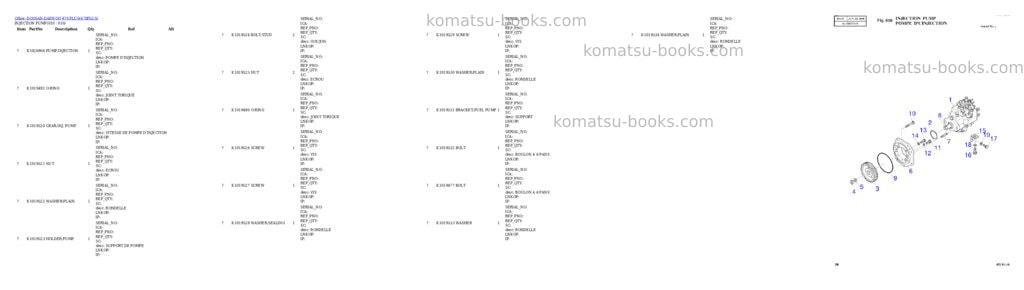 Komatsu 470 PLUS Parts catalog cover Page 10 Komatsu 470 PLUS Parts catalog cover Page 10