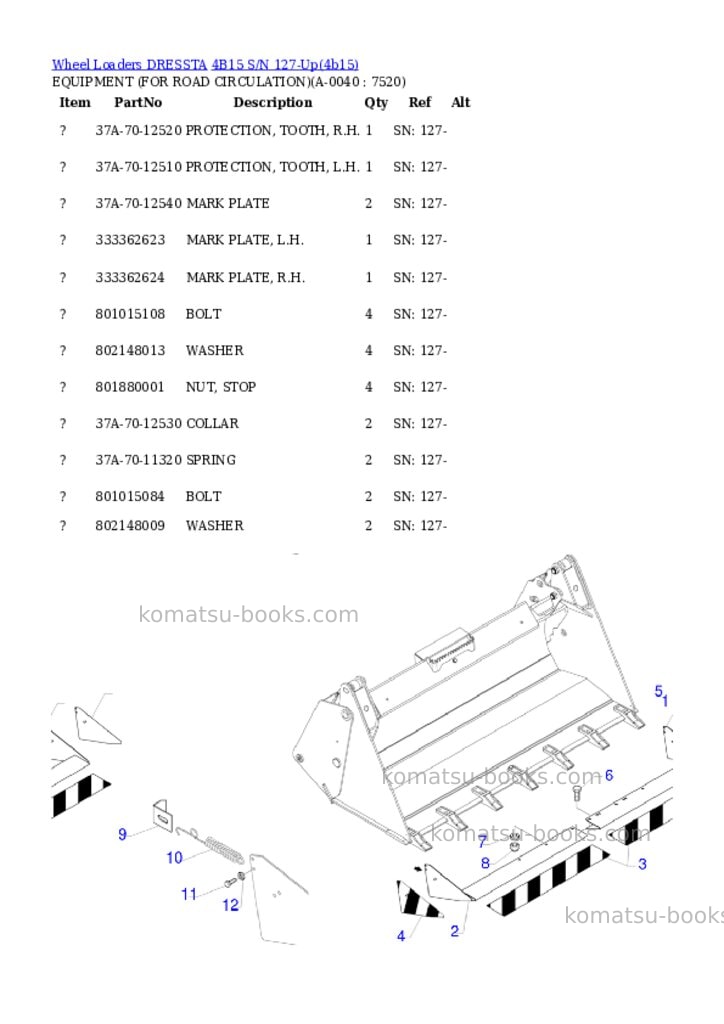 Komatsu 4b15 s/n 127-up Parts catalog cover Page 3