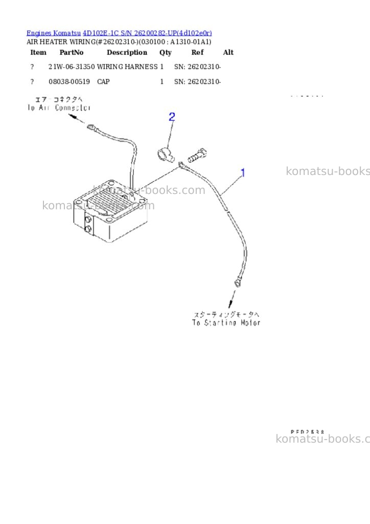 Komatsu 4d102e-1c s/n 26200282-up Parts catalog cover Page 9 Komatsu 4d102e-1c s/n 26200282-up Parts catalog cover Page 9