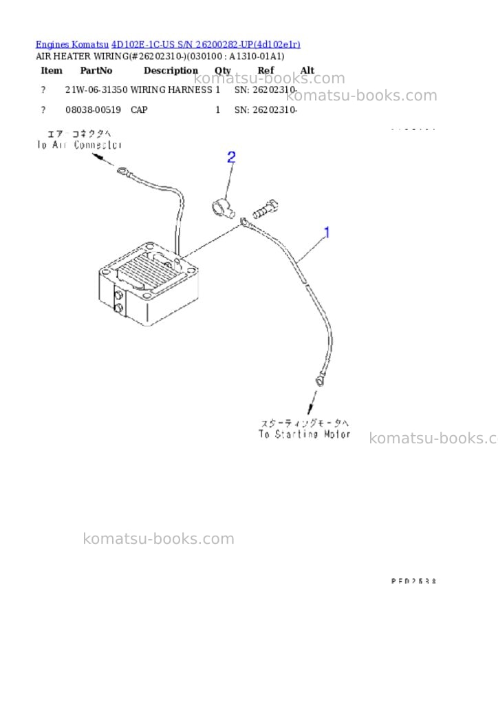 Komatsu 4d102e-1c-us s/n 26200282-up Parts catalog cover Page 9 Komatsu 4d102e-1c-us s/n 26200282-up Parts catalog cover Page 9