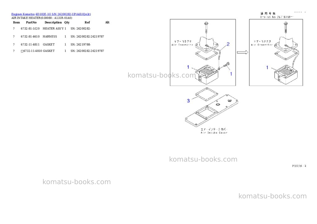 Komatsu 4d102e-1g s/n 26200282-up Parts catalog cover Page 7 Komatsu 4d102e-1g s/n 26200282-up Parts catalog cover Page 7