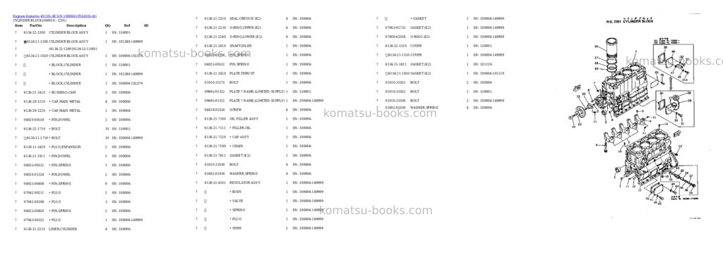 Komatsu 4d105-5b s/n 100006-up Parts catalog cover Page 7