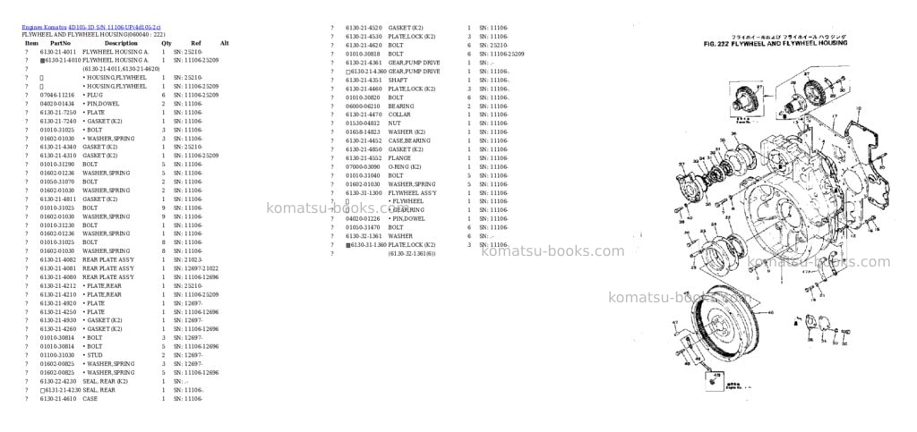 Komatsu 4d105-1d s/n 11106-up Parts catalog cover Page 10