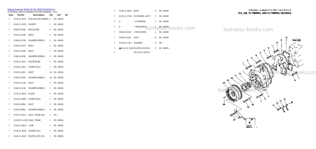 Komatsu 4d105-2f s/n 30000-up Parts catalog cover Page 10