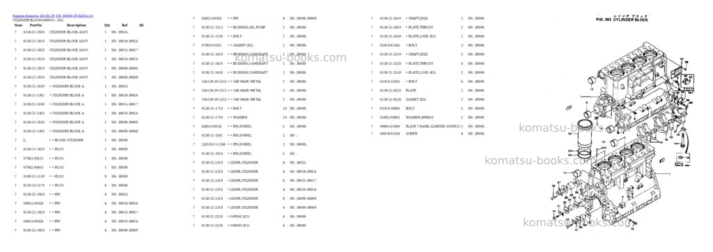 Komatsu 4d105-2f s/n 30000-up Parts catalog cover Page 7