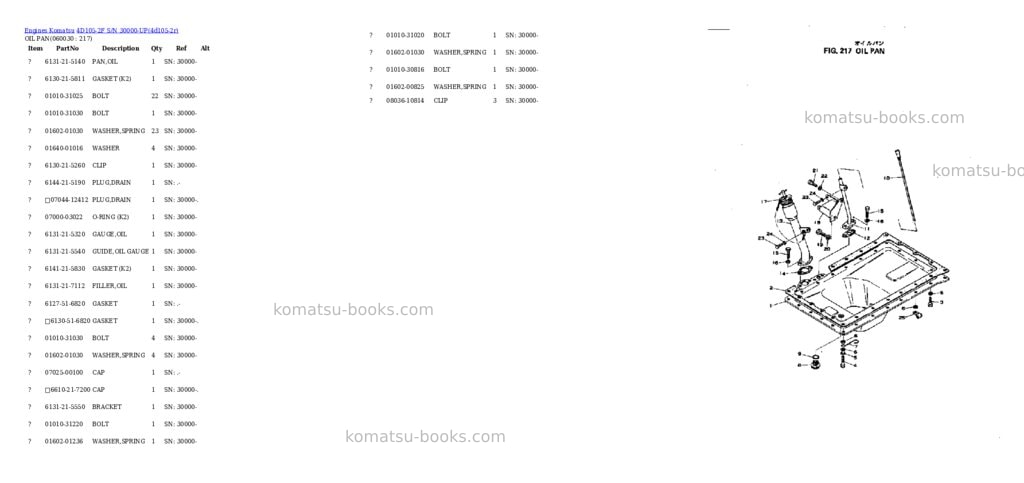 Komatsu 4d105-2f s/n 30000-up Parts catalog cover Page 9